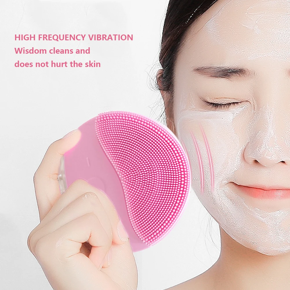 USB Charger Electric face Facial Cleansing Brush foreoing Silicone Electric Cleaner Deep Pore Cleaning Waterproof Skin Massage