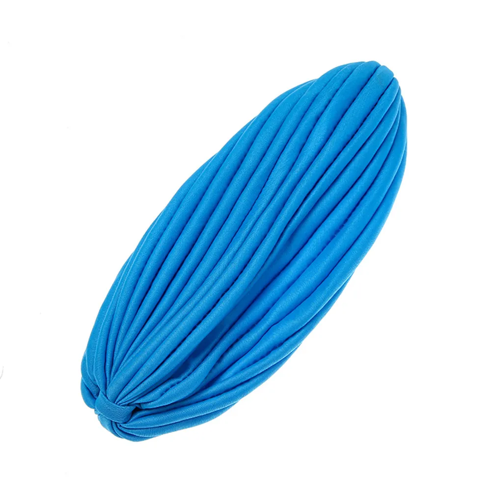 Повязка на голову женские аксессуары для волос женские волосы лента Ретро эластичная лента модная декоративная одноцветная шляпа Baotou повязка на голову, тюрбан - Цвет: Синий
