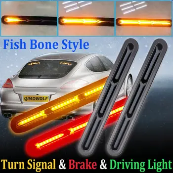 

2pcs 60 LED Car Truck DRL LED Lights Bar Brake Flowing Turn Signal Stop Tail Strips 230*33*15MM Car Turn Signal Lights