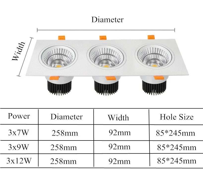 厂家直供三头方形射灯cob嵌入式led天花灯格栅灯斗豆胆灯可调角度---阿里巴巴-1688_02_05