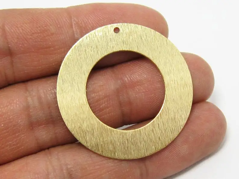 

6pcs Textured Round Brass Charms, Round Circle Earring Pendant, 35x0.6mm, Round Brass Findings, Jewelry Making R701