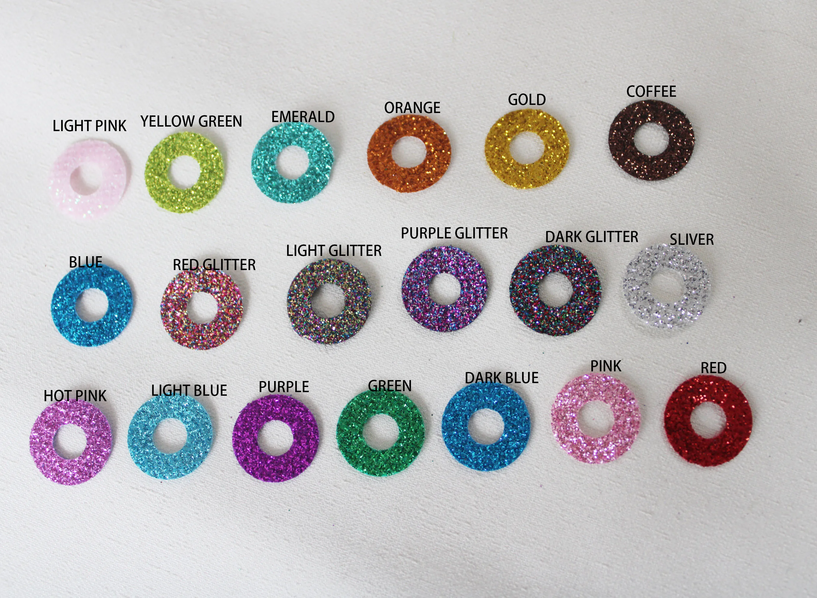 20PCS   12mm to  28mm comical Round  glitter toy eyes funnny doll eyes With handpress washer FOR PLUSH CRAFT -N19 4