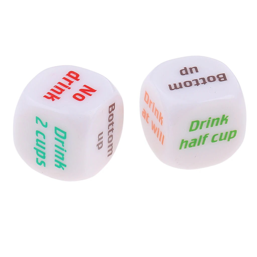 2Pcs Pub Bar Drinking Dice Six Sided D6 Dies for Bachelor Hen Party Game Toy