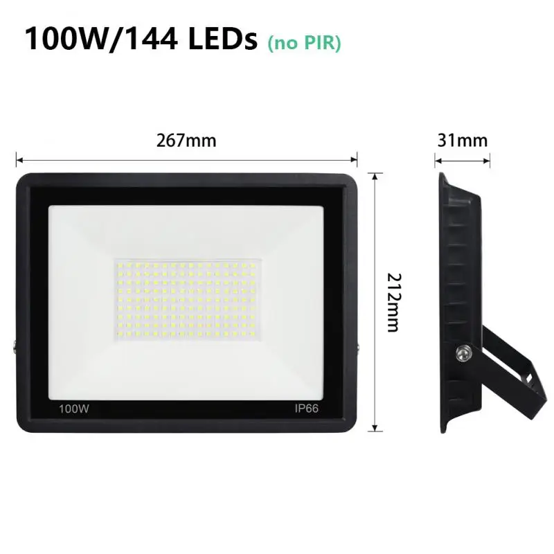 LED Floodlight PIR Motion Sensor 220V 10W 20W 30W 50W 100W Reflector Waterproof IP66 Outdoor Induction Lighting High Quality garden security light Floodlights