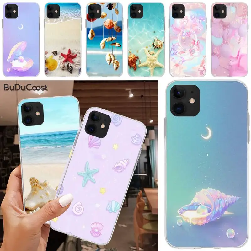 

Jomy Shell Pearl Cover Black Soft Shell Phone Case For iphone 5C 5 6 6s plus 7 8 SE 7 8 plus X XR XS MAX 11 Pro Max