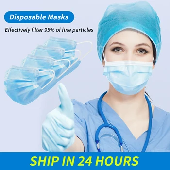 

50 pcs face mask 3 layer filter meshrine mascarillas masque fabric mouth masks mascherie dust mask Mask dust disposable Masks