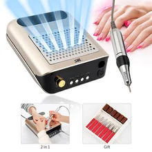 2 в 1 кусачки для ногтей коллектор для буровой пыли Пылесос для ногтей гель для полировки дрель для маникюра, оборудование для маникюра, для маникюра и педикюра, Фрезер