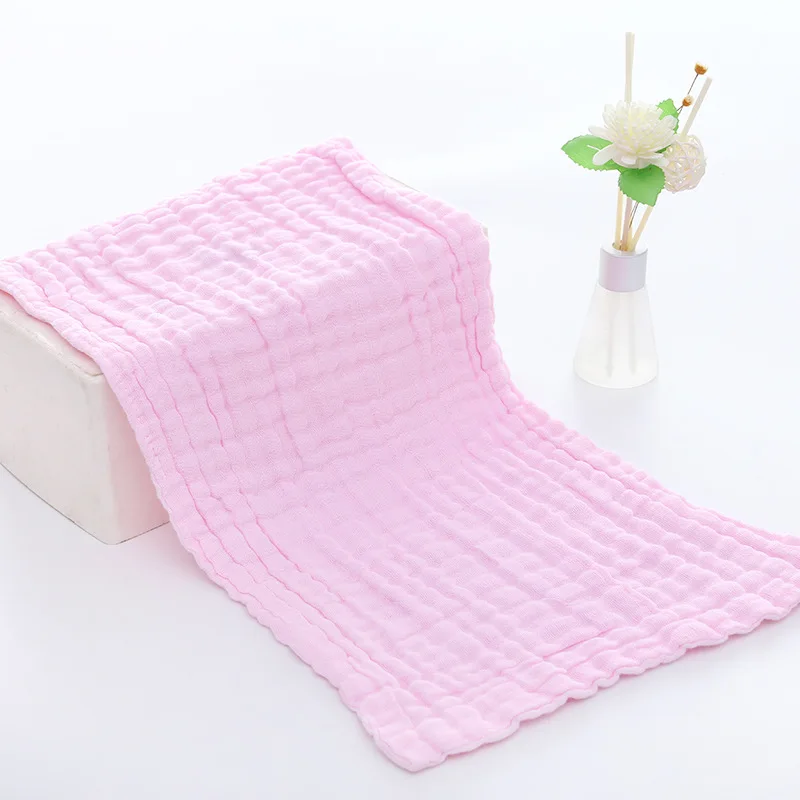 ShangTong детское полотенце из чистого хлопка, детское полотенце для лица, натуральный мягкий носовой платок, банное полотенце для новорожденных, 25*50 см - Цвет: Pink