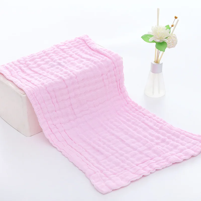 Pink ShangTong детское полотенце из чистого хлопка, детское полотенце для лица, натуральный мягкий носовой платок, банное полотенце для новорожденных, 25*50 см - Цвет: Pink