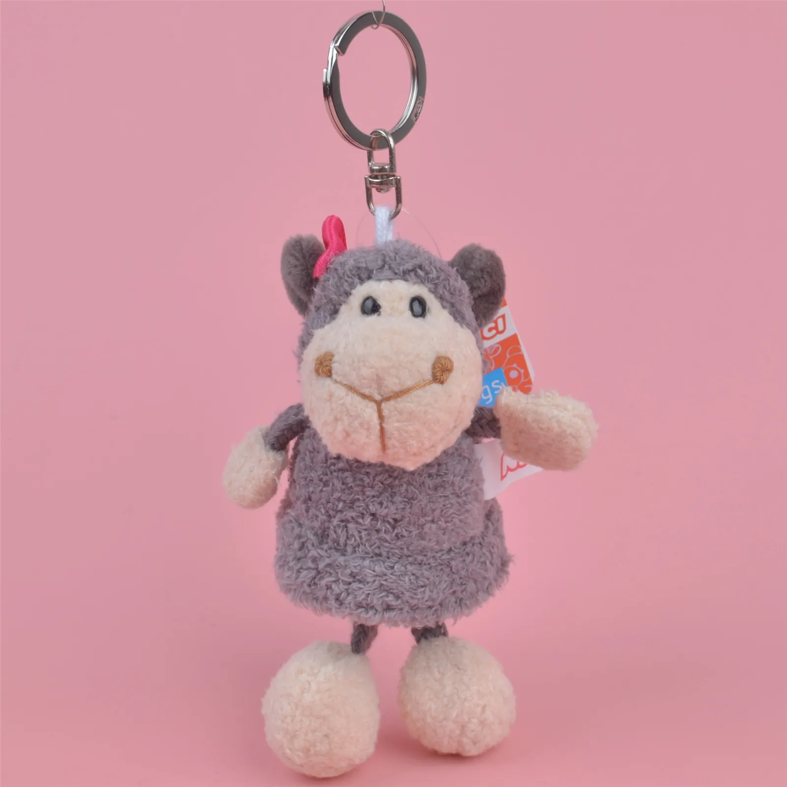Grey Sheep Animals stuffed Pendant Keyring Plush Toy, lamb Backpack