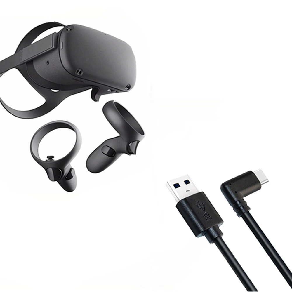 Cable de carga de línea de datos para auriculares Oculus Quest LINK VR, Cable de datos de 3m/5m/8m, USB A a con codo|Accesorios de gafas RV / RA| - AliExpress