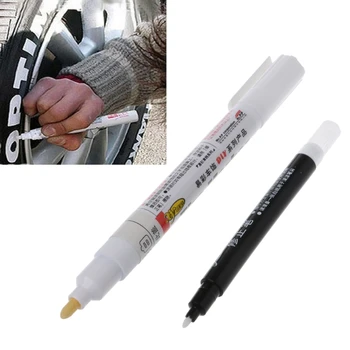 

1 Set of White-Color Permanent Tire Marker Pen for Car Tyre And Motocycle Tyre L4MD