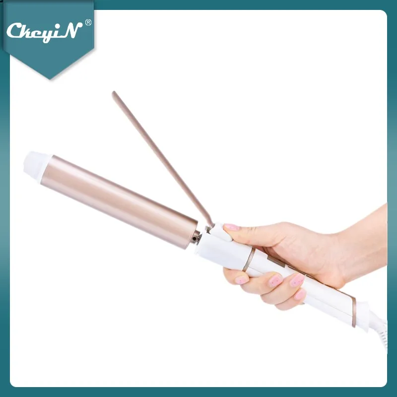 CkeyiN de pelo-Rizador profesional, varita de rizos de 32mm, herramienta de estilismo de cerámica de iones negativos con pantalla LED y temperatura ajustable