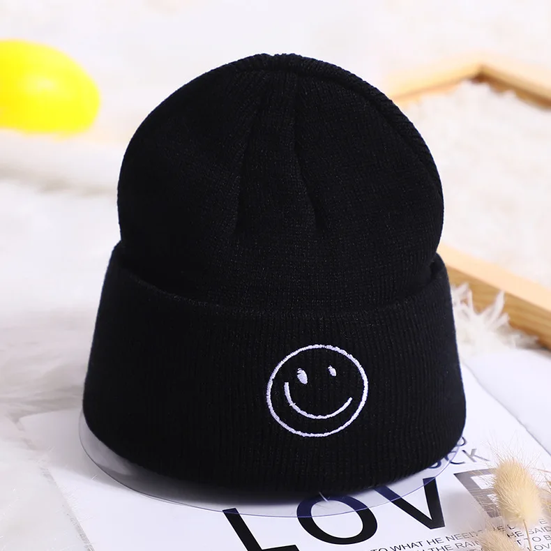 Новые осенне-зимние вязаные детские шапки Skullies Beanie Детские теплые шапки эластичная вязаная шапка в стиле хип-хоп детские шапки
