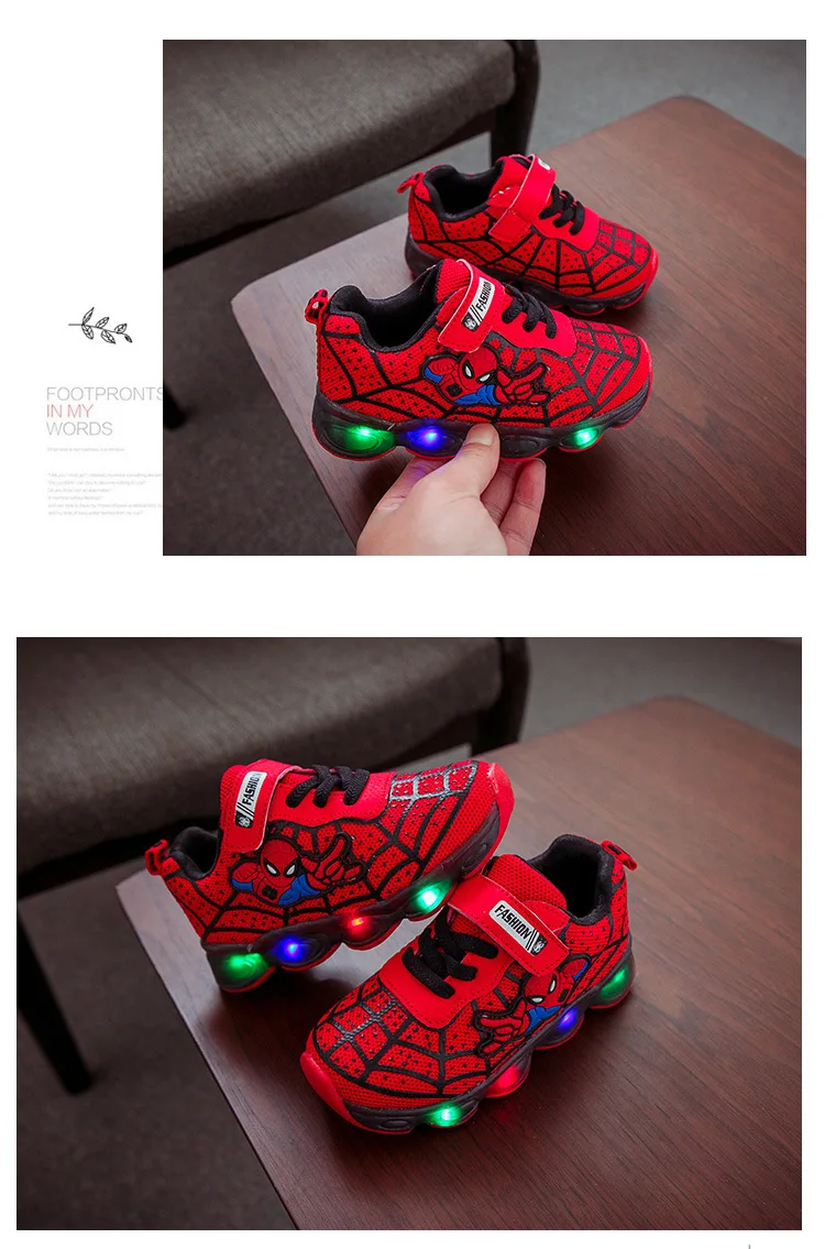 Marvel Fashion Superhero Spiderman Boys Shoes Cute Sports Disney Leisure Kids Girls Sneakers Cool Children Casual Shoes Tennis