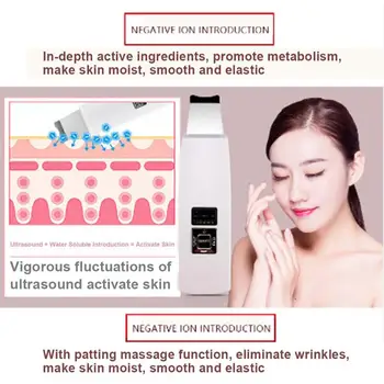 

ultrasonic skin cleanser dirt remover blackhead remover reduces wrinkles and blemishes facial whitening and lifting Instrument