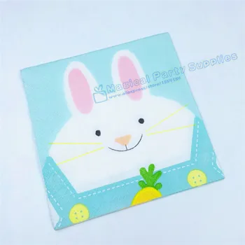 

120pcs Decoupage Napkins Blue Bunny Rabbit 3 Paper Napkin for Decoupage Collage Scrapbooking Baby Shower Table Setting