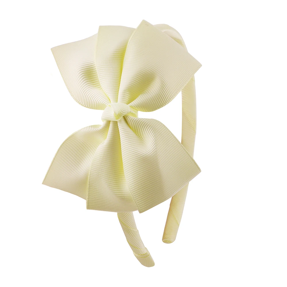 Beige headband Одноцветная повязка для волос Meimile с бантом для детей, завязанный обруч на голову, аксессуары для волос, повязка на голову с корсажной лентой, цветные чехлы - Цвет: Beige headband