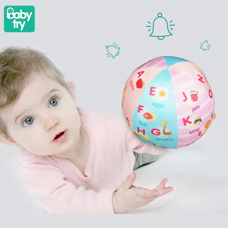 Babytry мягкие игрушки шарики мобильные Прорезыватели развивающие захватывающее кольцо колокольчик погремушки детские мячи для малышей