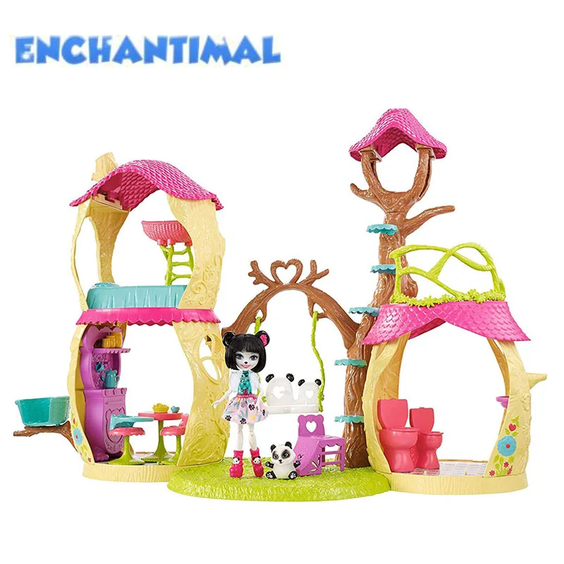 Домик игрушечный Enchantimals панда набор коллекционная модель куклы игрушки для