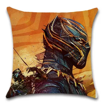 

Black superhero panther mark movie Cushion Cover decorative Home sofa chair car seat friend kids boy bedroom gift pillowcase