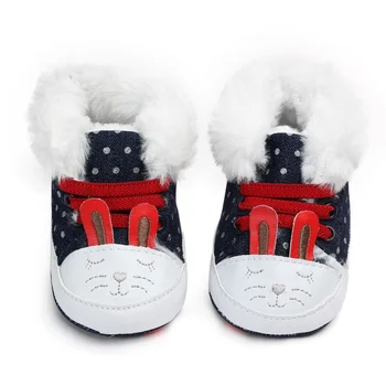 

Warm Baby Girls Boots Winter Newborn Shoes Warm Dot Print infant Snow Boots Plus Velvet Baby Shoes 0-12M