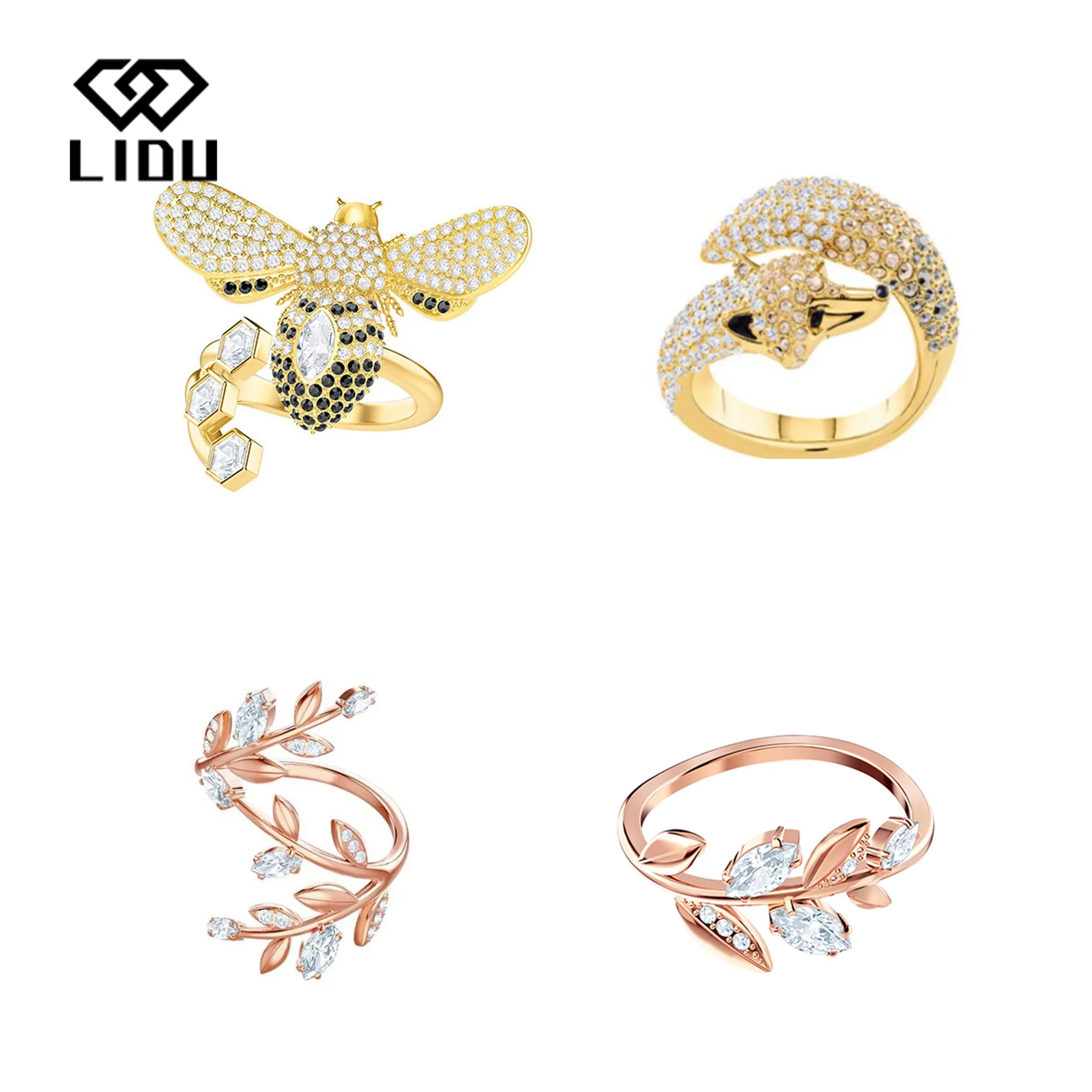 

LIDU Fashion Elegant Generous High Quality Swa Bee Fox Ring Gifts For Friends Free Delivery Manufacturers Wholesale