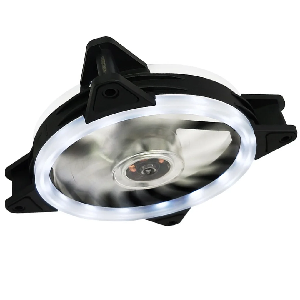 New Computer LED Fans Fashion Double-sided Low Noise 4-Pin Computer Power Supply Fan LED Light Heatsink Cooler
