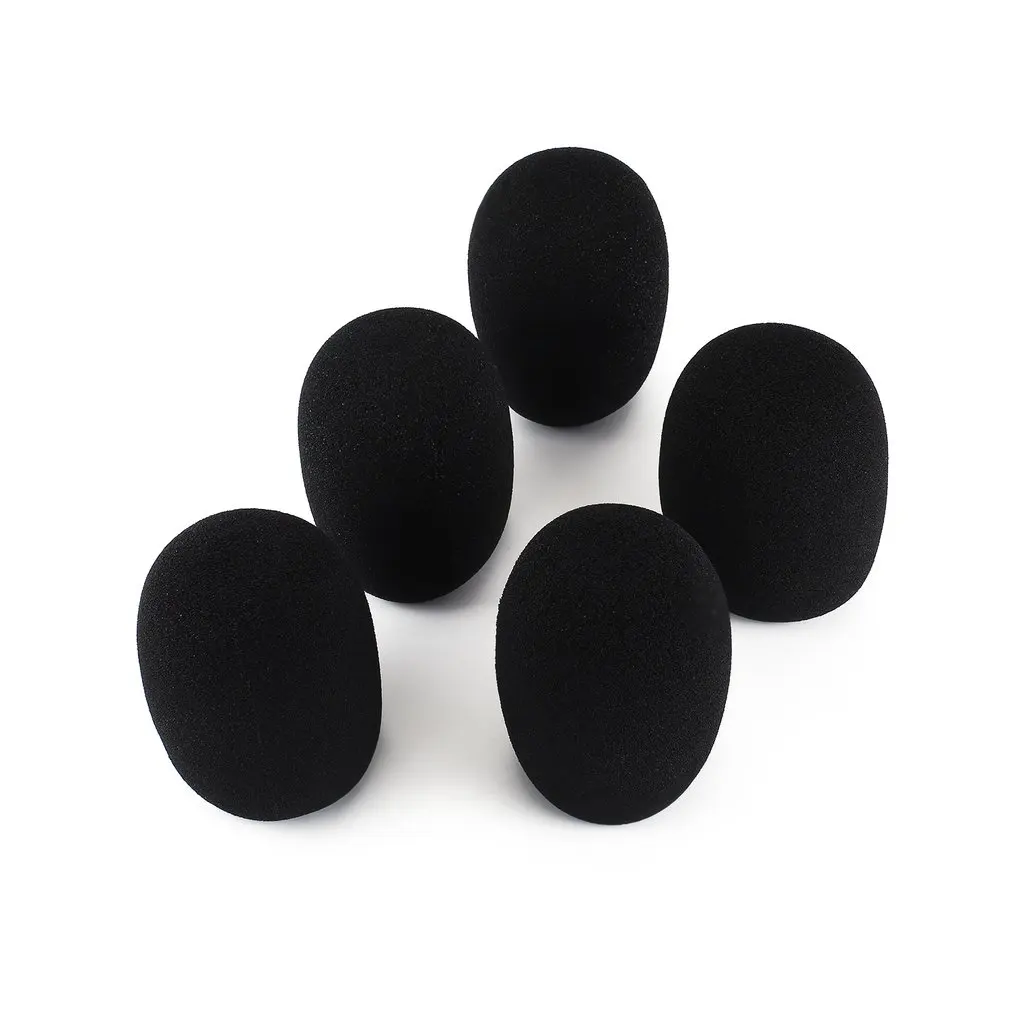 

5pcs Headset Replacement Foam Microphone Cover Mic Cover Windshield Headset Wind Shield Pop Filter Mic Cover Foam