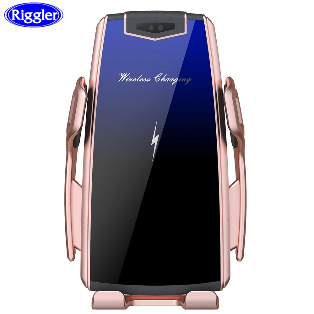 

Automatic Clamp Wireless Charger Car Phone Holder Mute Fast Charging Mount for iphone 11pro 11 XR XS for Huiawei P30pro Mate30pr