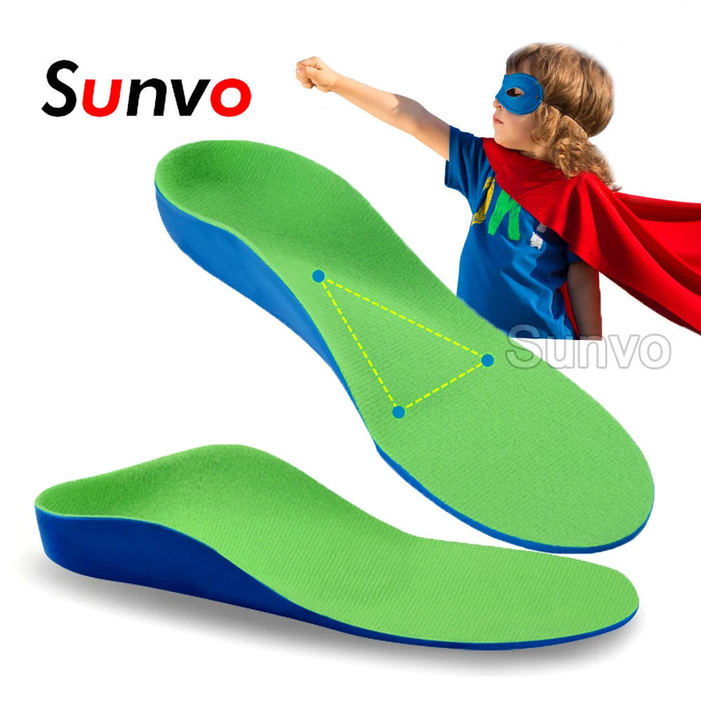 Sunvo Детские Стельки ортопедические для детей Плоская стопа пятка Арка Поддержка
