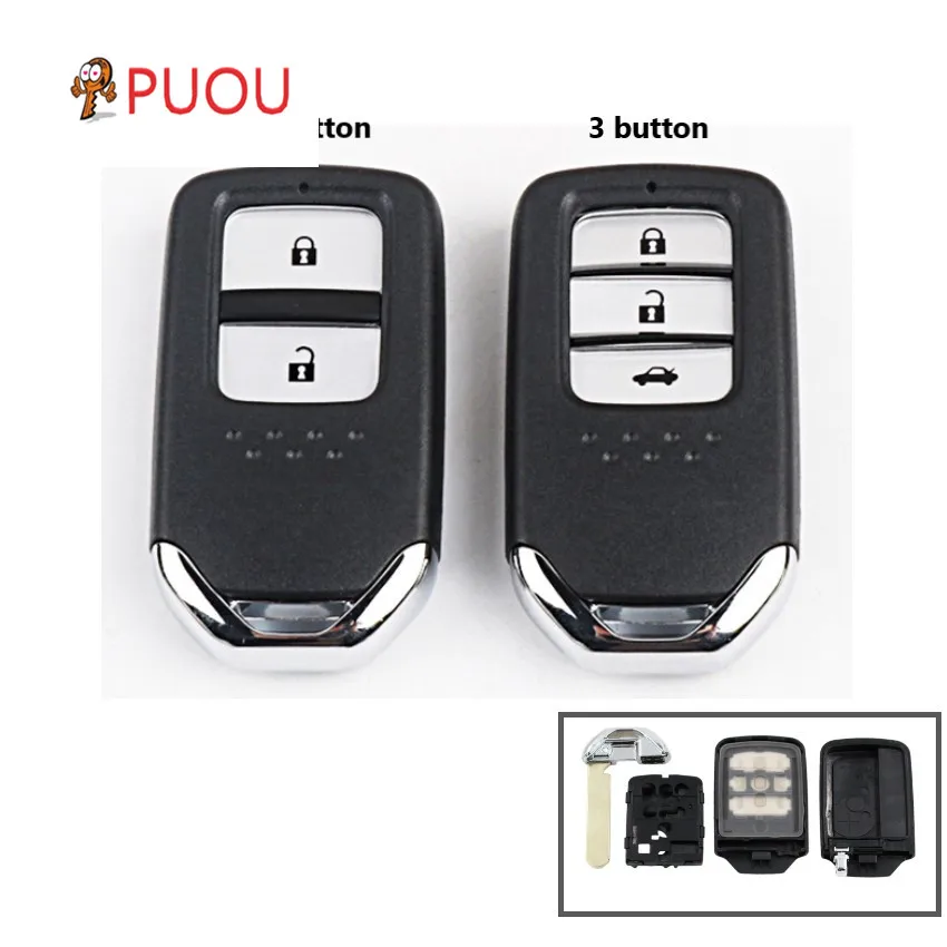 

2 3 Button New Replacement Shell Smart Remote Key Case Fob for Honda Accord CRV Fit with small key