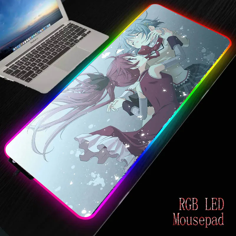 

MRGBEST Anime girl RGB Gaming Large Mouse Pad Gamer Led Computer Mousepad Big Mouse Mat with Backlight Carpet For Desk Mat