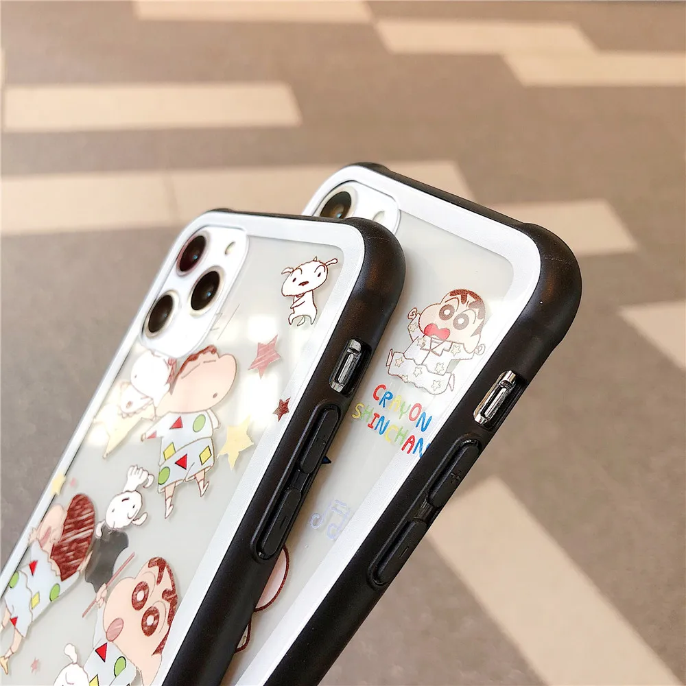 Супер милый Crayon Shin-chan чехол из закаленного стекла для телефона для iphone 11 Pro Max 6 6splus 7 8 plus X XR XS MAX аниме прозрачный чехол
