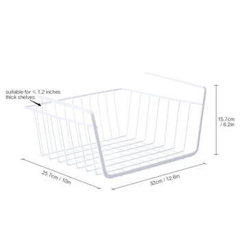 

New Kitchen Storage Basket Metal Wire Under Shelf Hanging Storage Basket Space Saving Cabinet Organizer Holder Desk Cupboard
