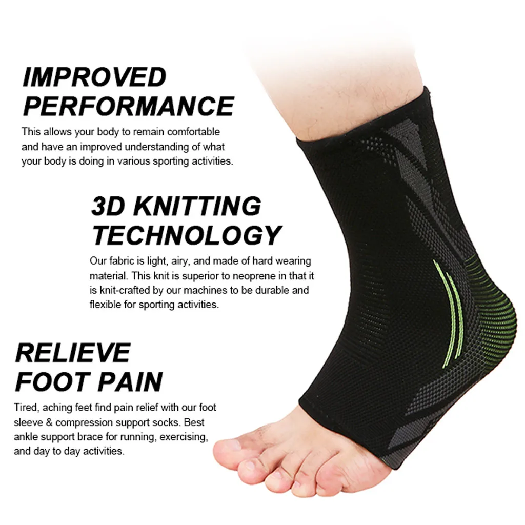 Фиксатор лодыжки компрессионный поддерживающий рукав эластичный дышащий для восстановления травм боли в суставах корзина для ног Спортивное защитное снаряжение