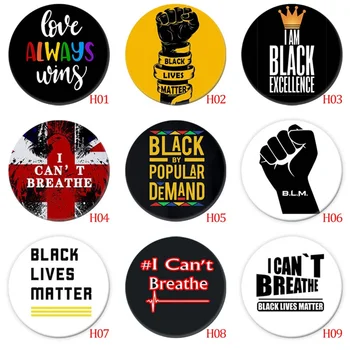 

African American Protest I Can't Breathe Brooch Pin Badge 58 Mm Tinplate Black Lives Matter Brooches Jewelry