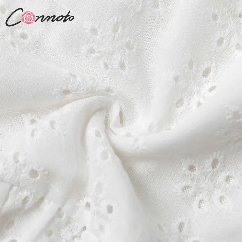 Conmoto, с оборками, Клубные, белые, сексуальные, короткие, Топики, рубашки, женские, повседневные, летние, пляжные, Топики, рубашки, глубокий v-образный вырез, женская рубашка, кроп-топ