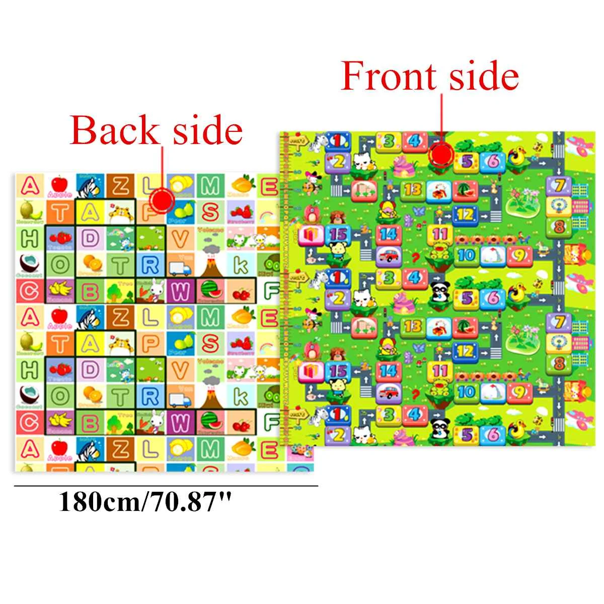 

Hot 2x1.8M Play Mat Foldable Thicken Crawling Mat Double Surface Baby Carpet Rug Animal Car For Children Game Pad Double Sides