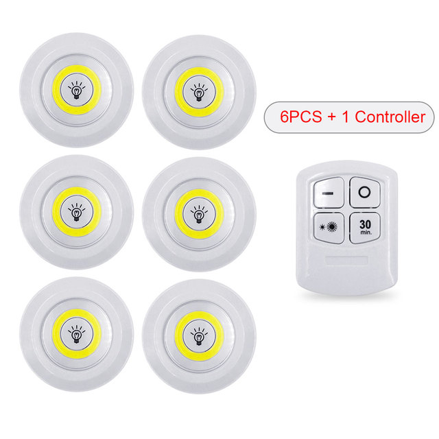5W LED  Wardrobe Light Adjustable Remote Control Push Button Showcase Lamp For Stairs Kitchen Bathroom Wardrobe Night Light