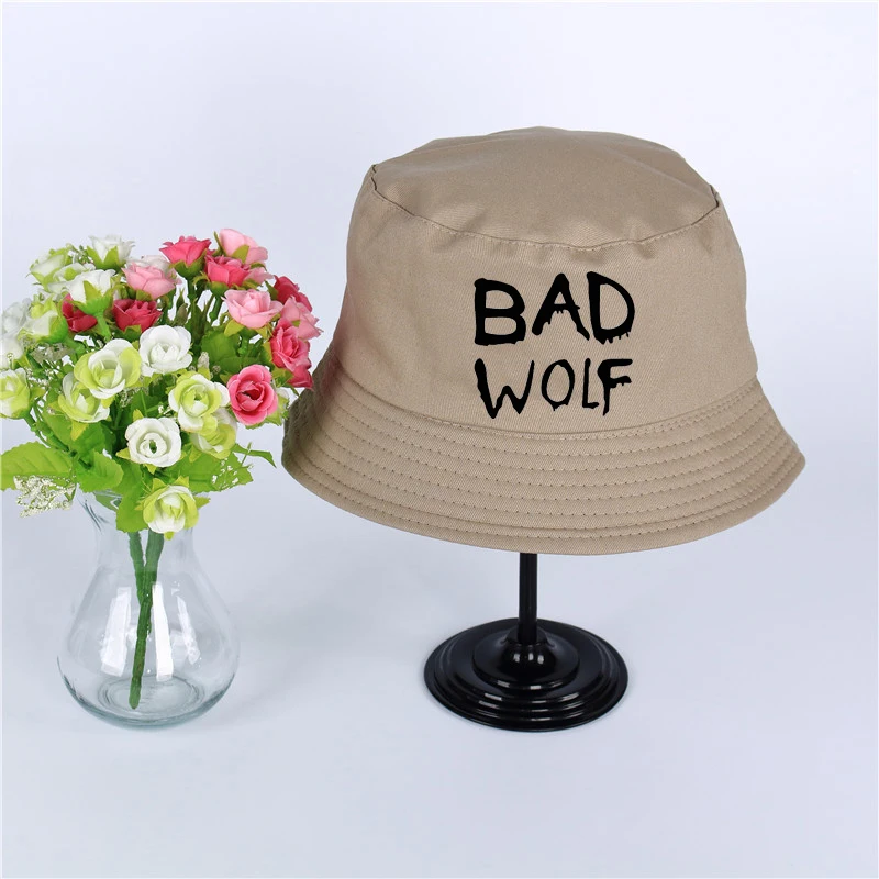 Bad логотип Волк летняя шляпа Женская Мужская Панама, шляпа-Панама Bad wolf дизайн плоский солнцезащитный козырек рыбалка, рыбак шляпа