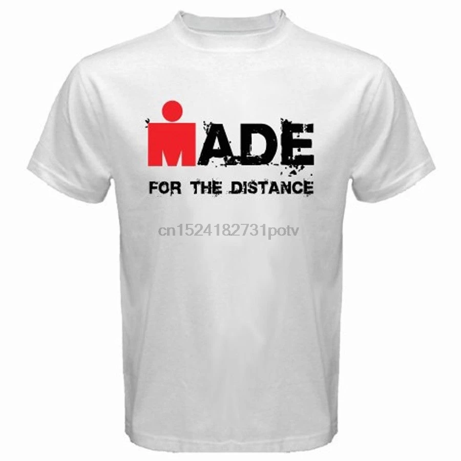 Ironman сделано на дистанцию Триатлон мужская белая футболка Размер S M L XL 2XL 3XL |