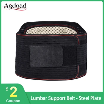 

AGDOAD Lower Back Support Belt Steel Plate 3 In 1 Self Heating Lumbar Spine Support Brace for Men Women Waist Pain Relief