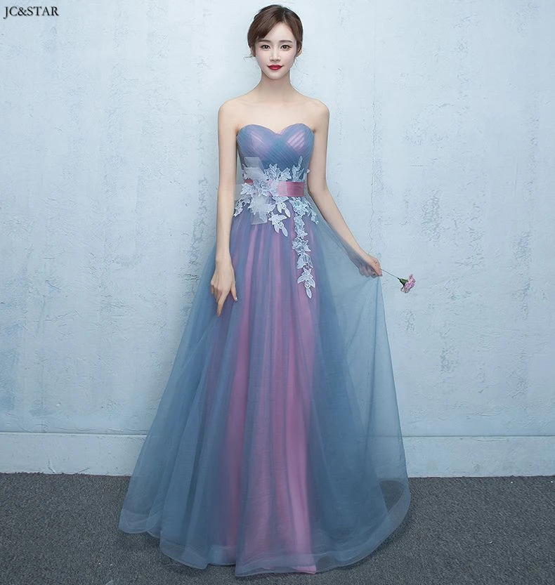 Vestido dama de honra, новинка, тюль, цветок, сексуальное, милое, с бретельками, ТРАПЕЦИЕВИДНОЕ, синее платье подружки невесты, длинное, abito damigella размера плюс