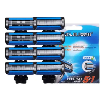 

TFLYSHAVE Forious 5 8pcs/lot Men Shaver Razor Blade Face Care 5 Layer Shaving Razor Hair Removal Trimmer Replacement Blade