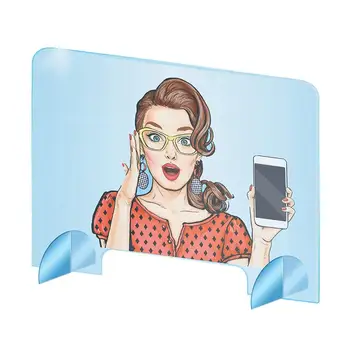 

Acrylic Sneeze Guard Shield Protection Safety Counter Top 40x40cm For Restaurant Grocery Stores Salons Retailers Health Manage