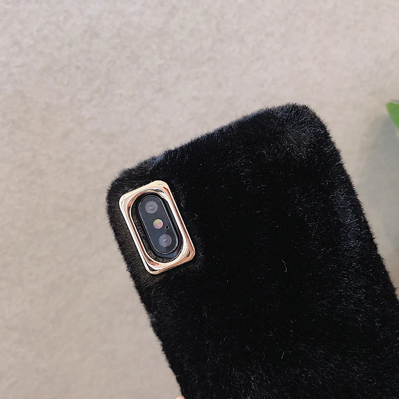 Короткие Плюшевые Меховые чехлы для телефонов Iphone 11 Pro Max 8 7 6 6S Plus Xr Xs Max X, осенне-зимняя теплая задняя крышка Coque Fundas