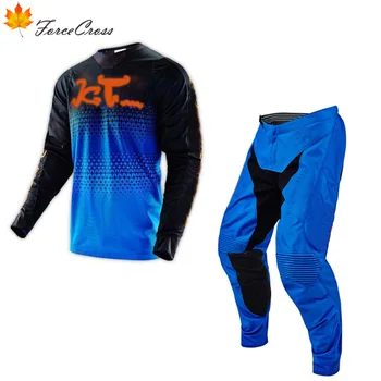 

Blue Color Motocross Pants And Jersey Combination Motorcycle Suits Kit Downhill Dirt Bike ATV Duke Motorcycle Mx Racing Suits