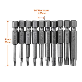 

10/20/30pcs T7-T40 Torx Head Screwdriver Bit Set Tile Wood Metal Hole Punching Tools Magnetic Security Tamper Proof Tools Kits