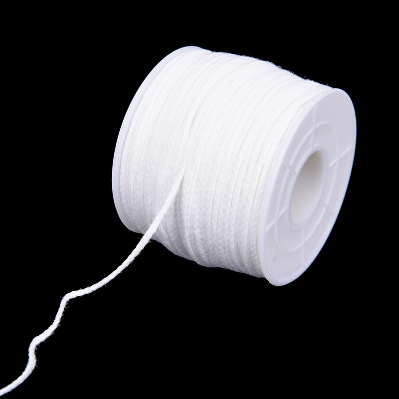 1pc 61m X 2.5mm Spool Of Cotton Square Braid Candle Wicks Core For Candle Making